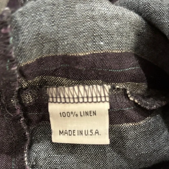 bryn Walker Navy and Gray Striped Blouse - Picture 9 of 9